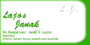 lajos janak business card